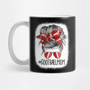 Funny Bleached Football Mom Messy Bun Player Mom Mother's Mug